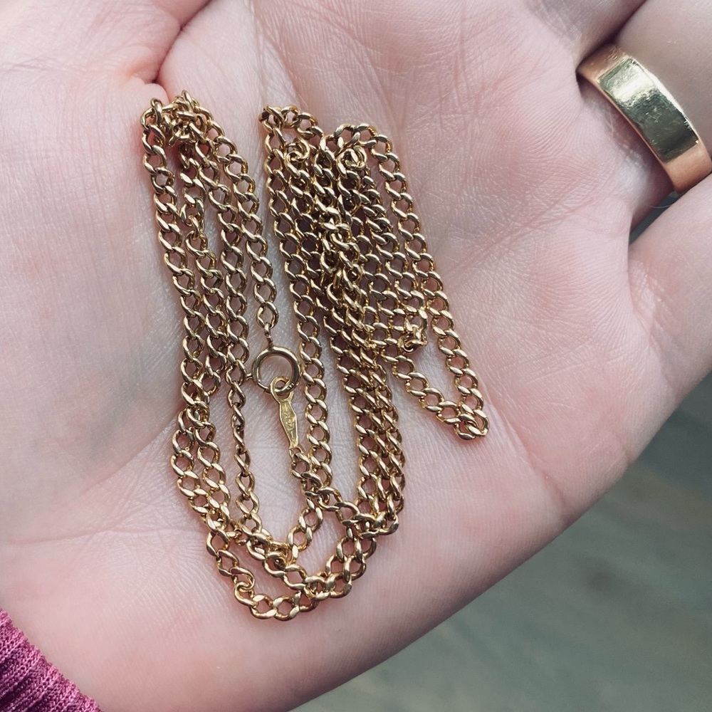 14k gold vintage curb chain 23.5” long